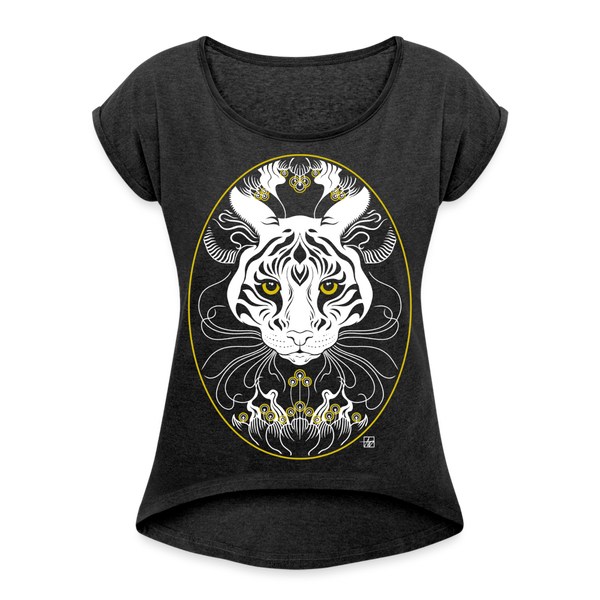 Women's Roll Cuff T-Shirt - heather black