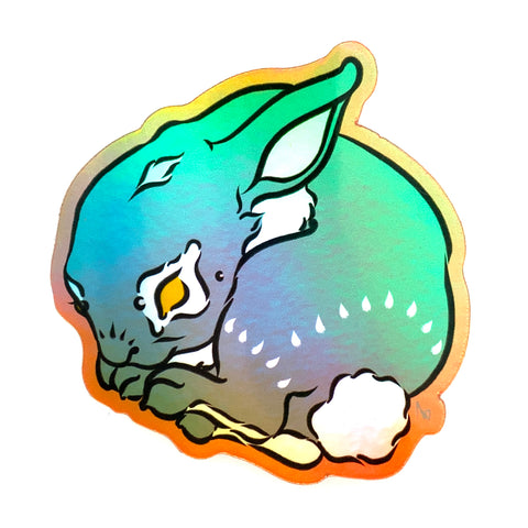 Holographic Sleepy Rabbit Sticker