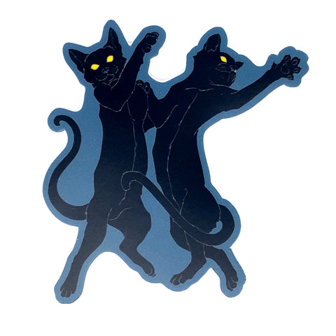 Midnight Dancing Cats Sticker