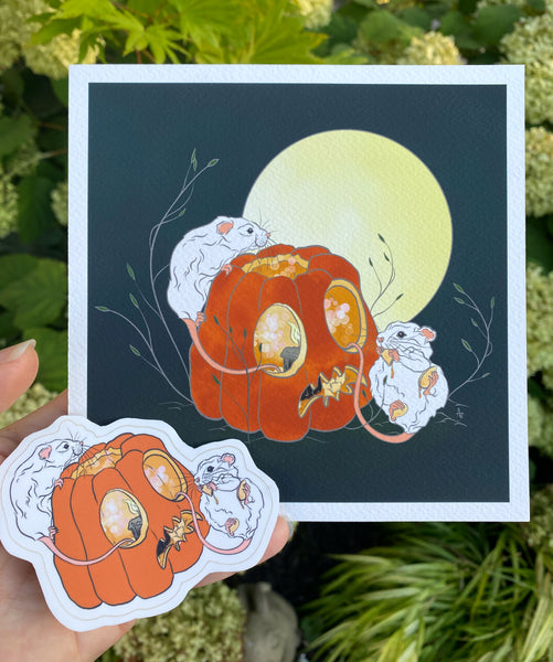 Pumpkin Mice prints / with sticker