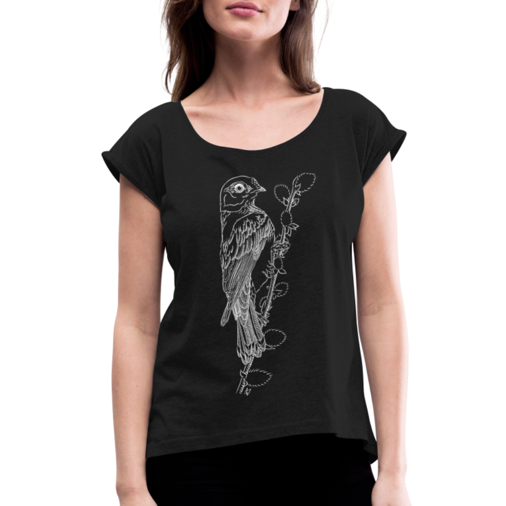 Women's Roll Cuff T-Shirt - black